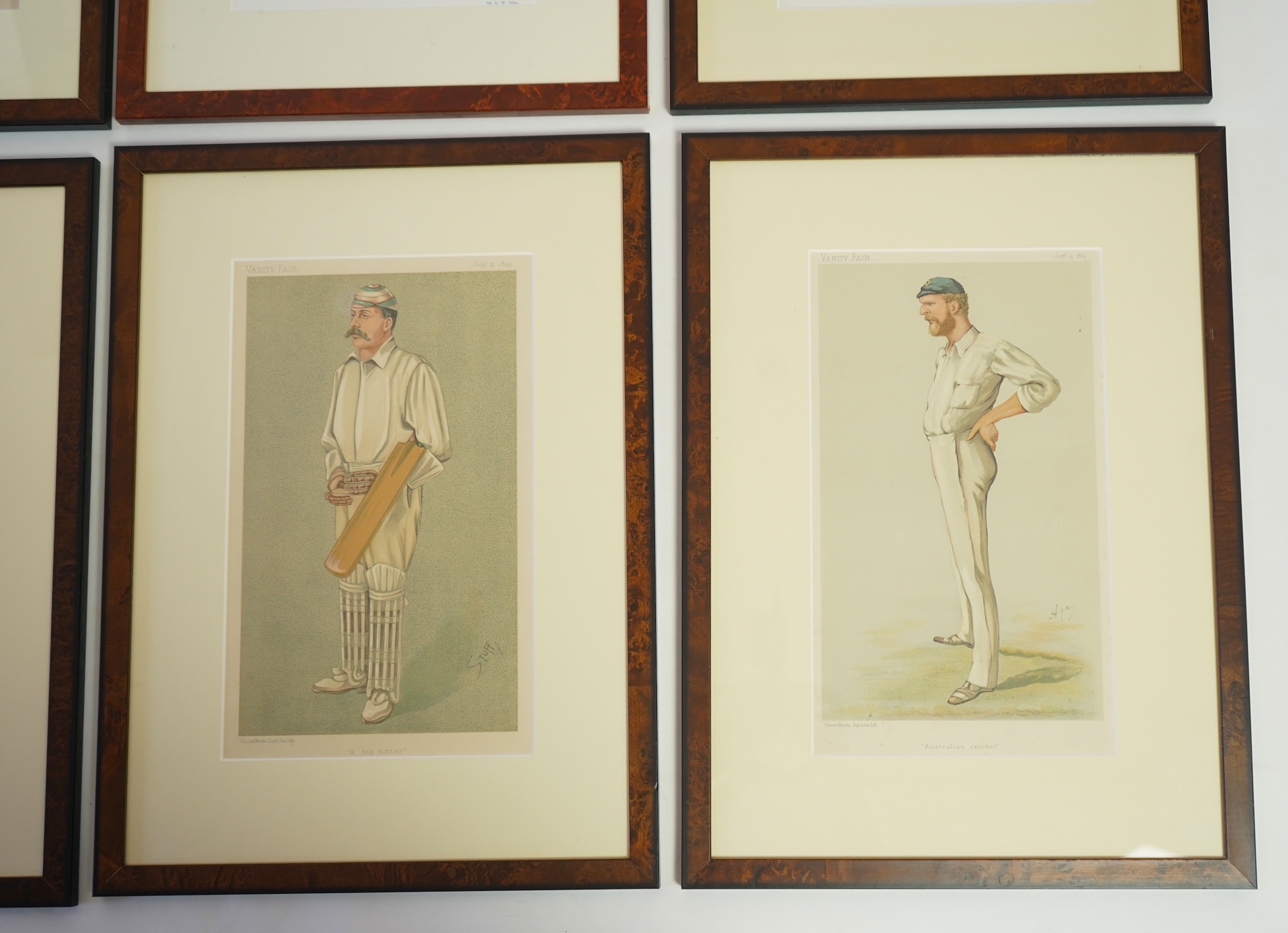 Thirty four Vanity Fair caricatures of cricketers to include Dillan and W G Grace
